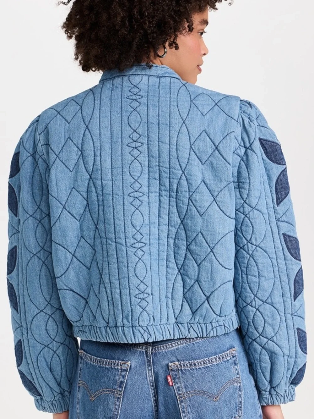 Free People • Quinn Quilted Cotton Denim Jacket - Picture 6 of 15